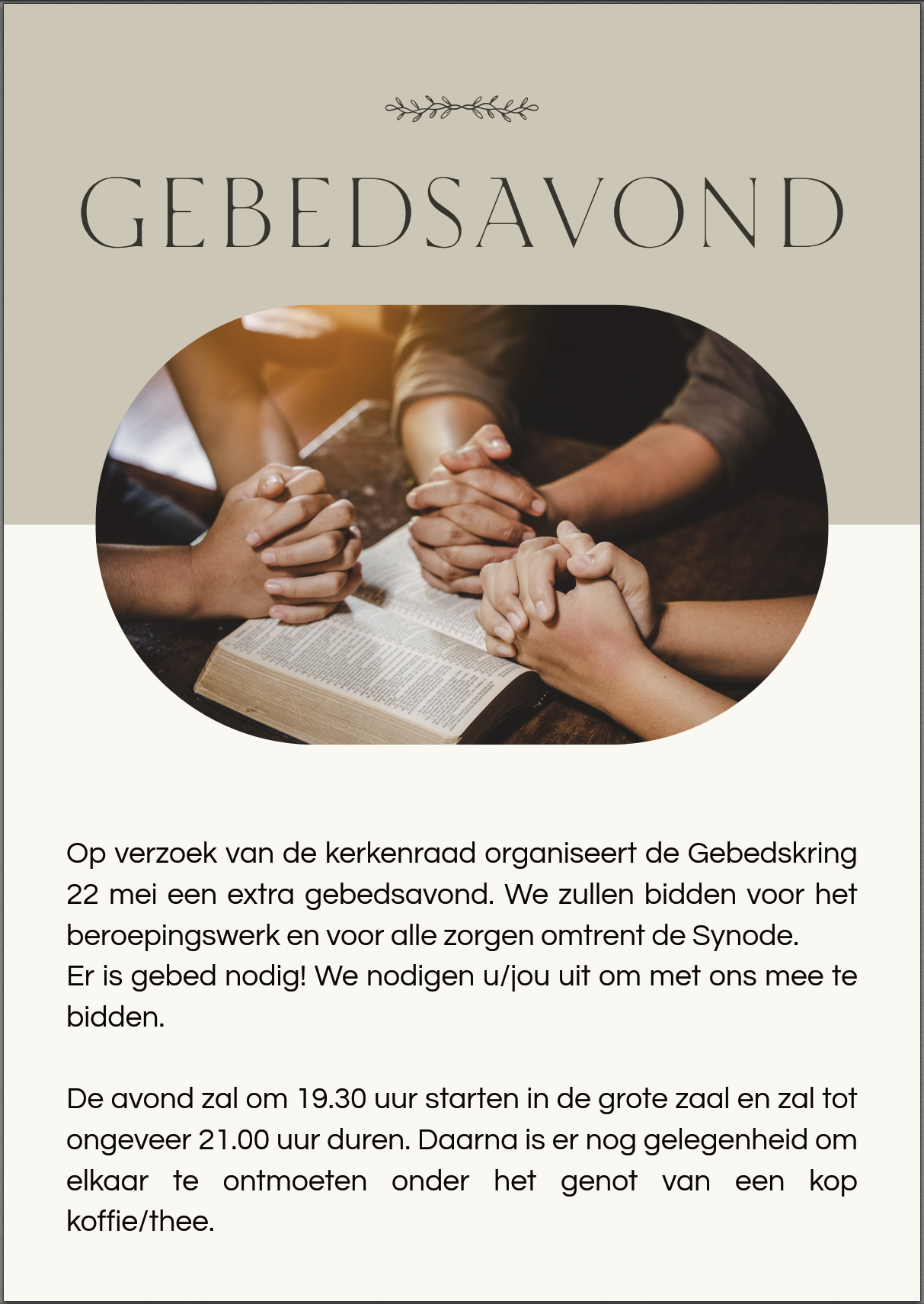 Gebedsavond 22mei
